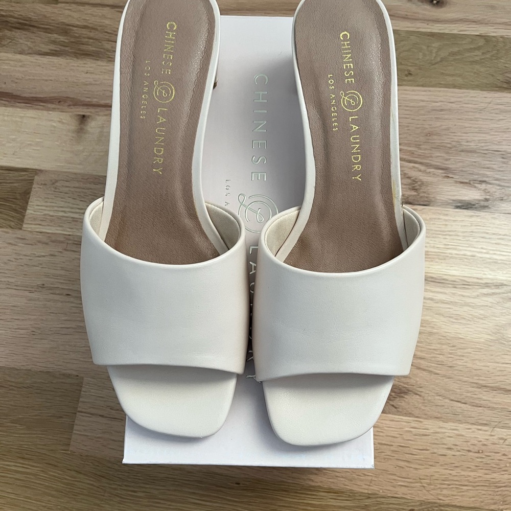 Chinese Laundry Cream Mules